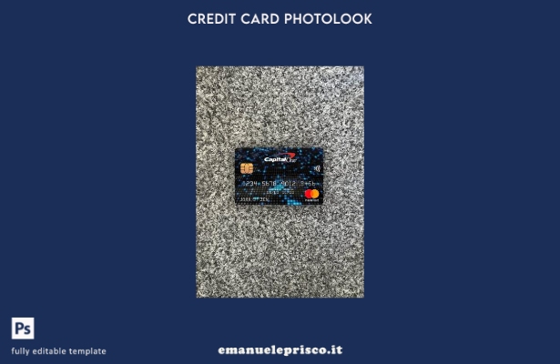 modello frontale photolook mastercard bancario USA Capital One in stile verifica